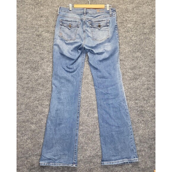 KUT from the Kloth Jeans Womens 10 Light Wash Blue Nicole Bootcut Denim Distress - Picture 4 of 16
